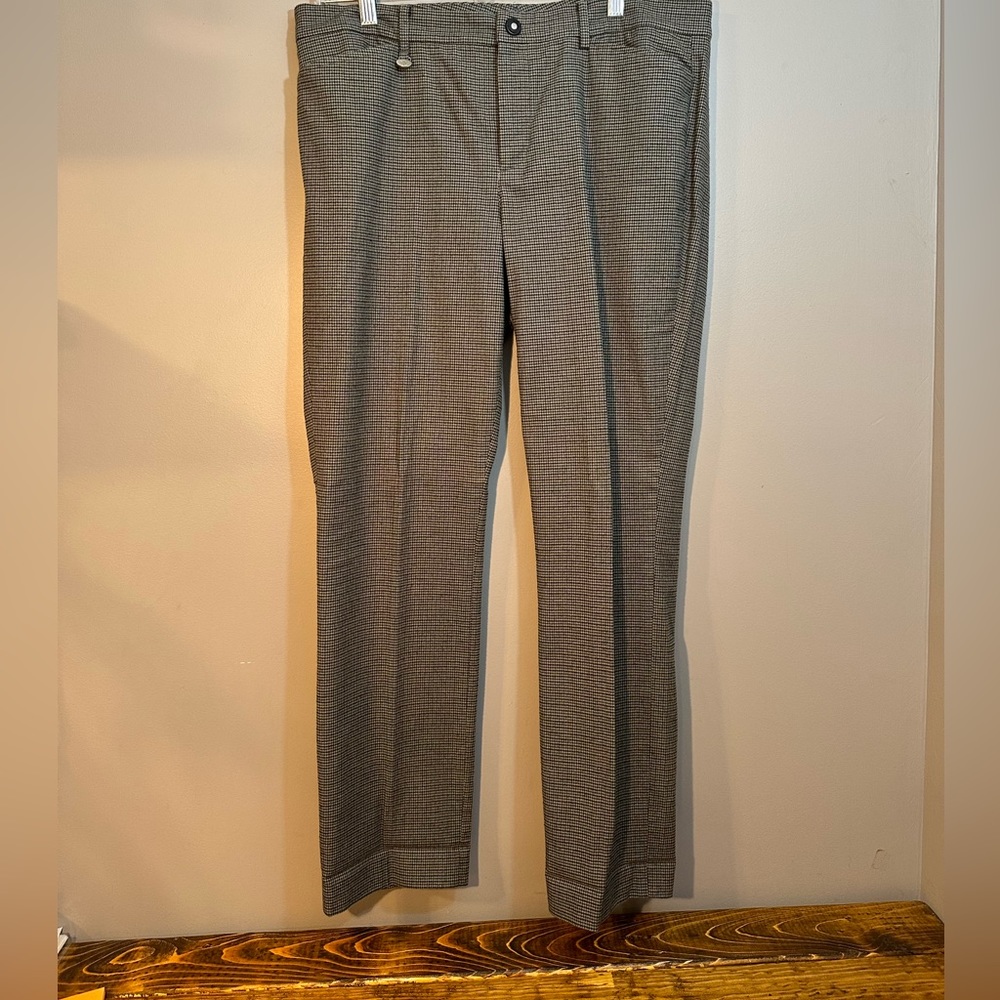 Lauren Ralph Lauren Houndstooth Straight Cotton Trouser Pants Women's Size 12